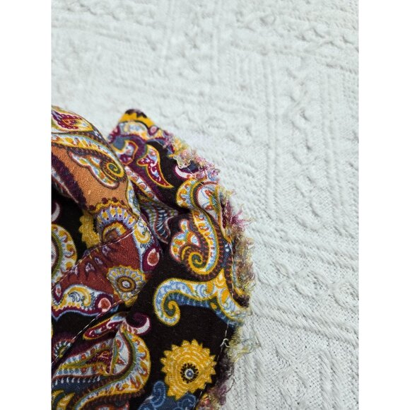 Christian Siriano Womens Paisley Print Long Sleeve Cropped Top M 100% Rayon Mult - Picture 4 of 4